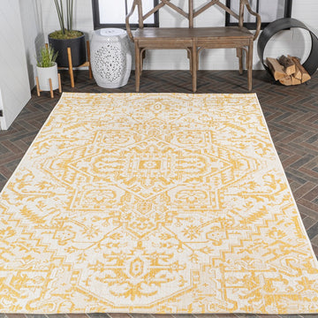 Estrella Bohemian Medallion Textured Weave Indoor/outdoor Area Rug